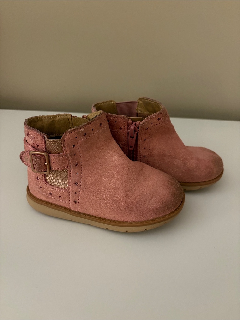Girls' Stride rite Pink Suede Ankle Boots